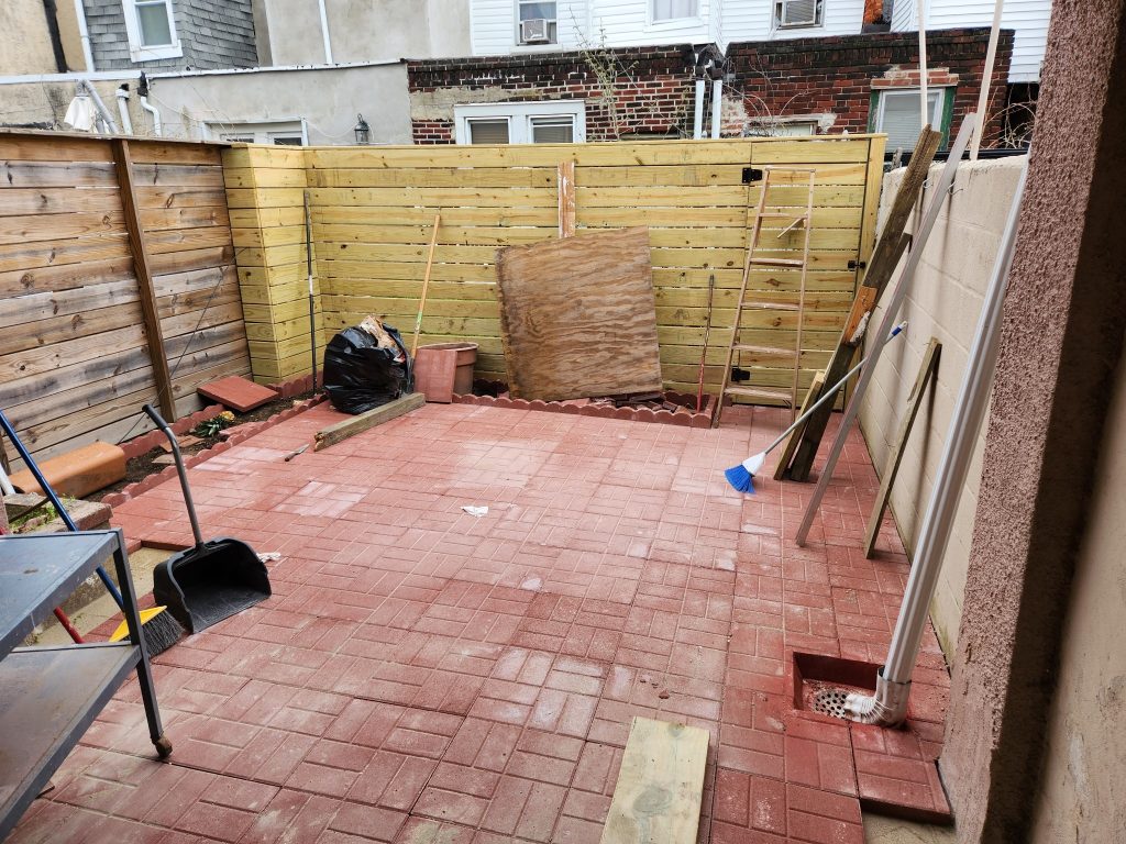 Fence and paver patio